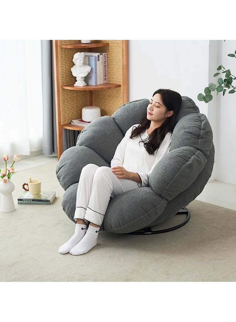 AUTOYSUR كرسي أريكة هزاز على الأرض، أريكة من الإسفنج عالي الكثافة على شكل كيس حبوب، أريكة أرضية كسولة بدون أذرع، أريكة صالة حديثة من التاتامي لغرفة المعيشة وغرفة النوم والصالون (رمادي) - Image 1