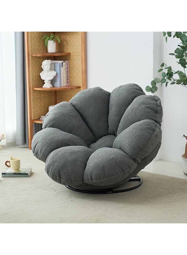 AUTOYSUR كرسي أريكة هزاز على الأرض، أريكة من الإسفنج عالي الكثافة على شكل كيس حبوب، أريكة أرضية كسولة بدون أذرع، أريكة صالة حديثة من التاتامي لغرفة المعيشة وغرفة النوم والصالون (رمادي) - Image 2