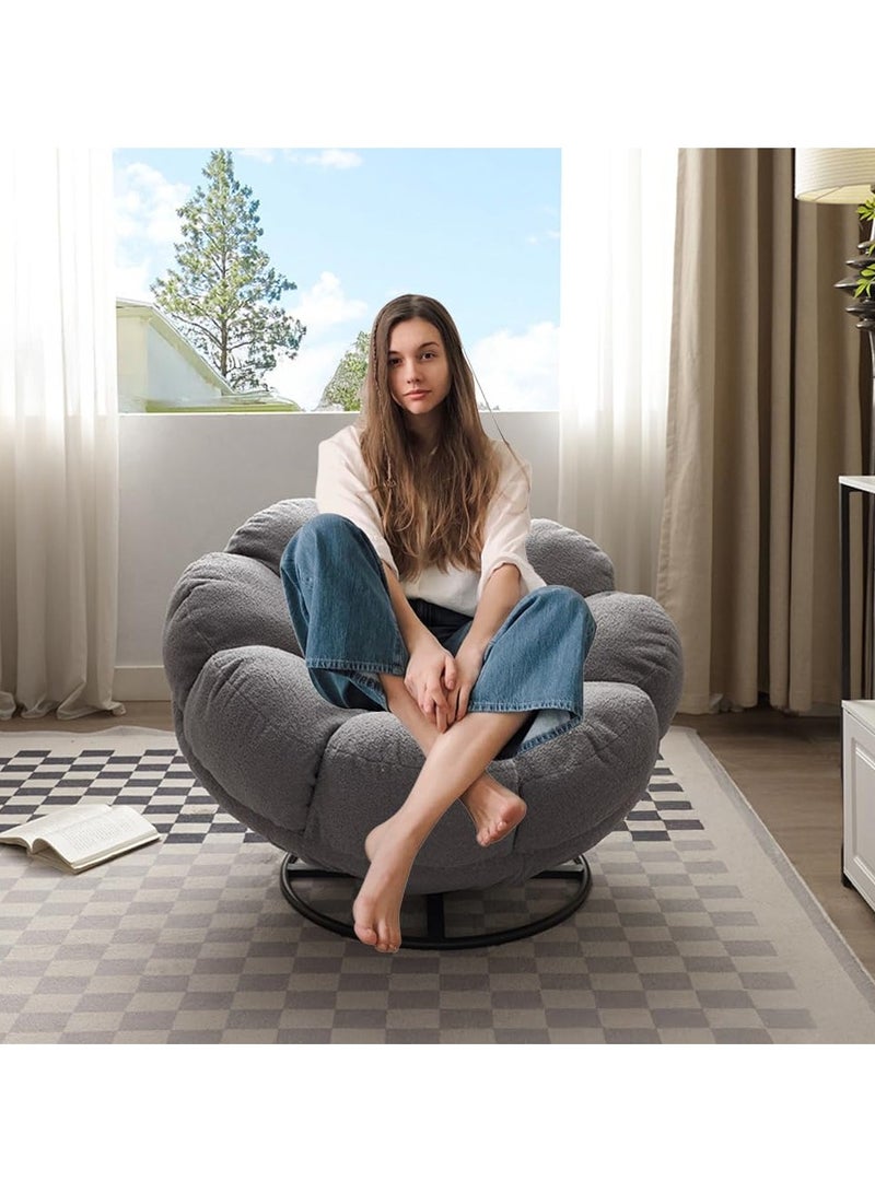 AUTOYSUR كرسي أريكة هزاز على الأرض، أريكة من الإسفنج عالي الكثافة على شكل كيس حبوب، أريكة أرضية كسولة بدون أذرع، أريكة صالة حديثة من التاتامي لغرفة المعيشة وغرفة النوم والصالون (رمادي) - Image 3