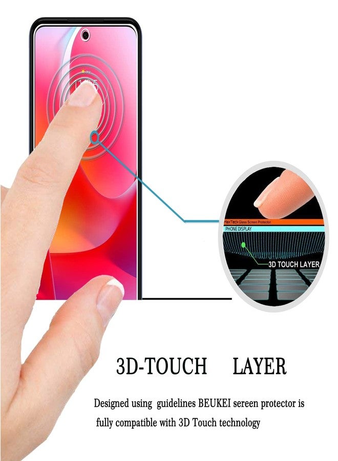 beukei (3 Pack) Compatible for Moto G Power 2022 Screen Protector Tempered Glass, (6.5 inch) Touch Sensitive,Case Friendly, 9H Hardness - Image 2