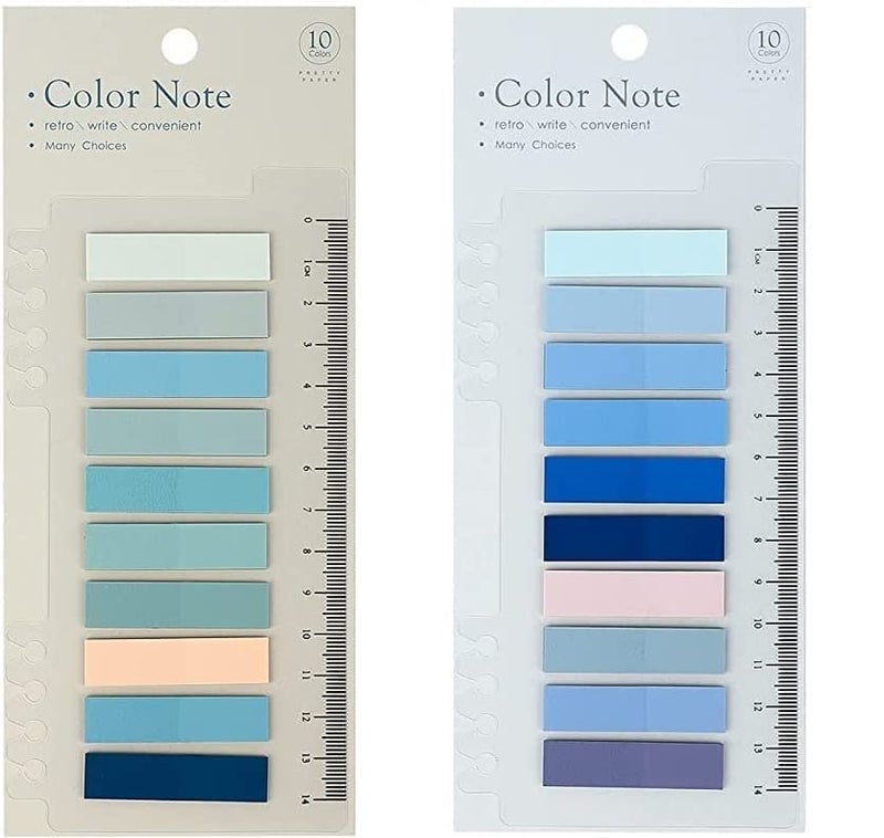 LUPINEZ Index Tabs Sticky Notes with Ruler Color Sticky Tabs for Notebook, Books, PET Material Page Tabs Sticky Flags File Index Tabs Office Stationery (20 Color Sticky Note) - Image 1