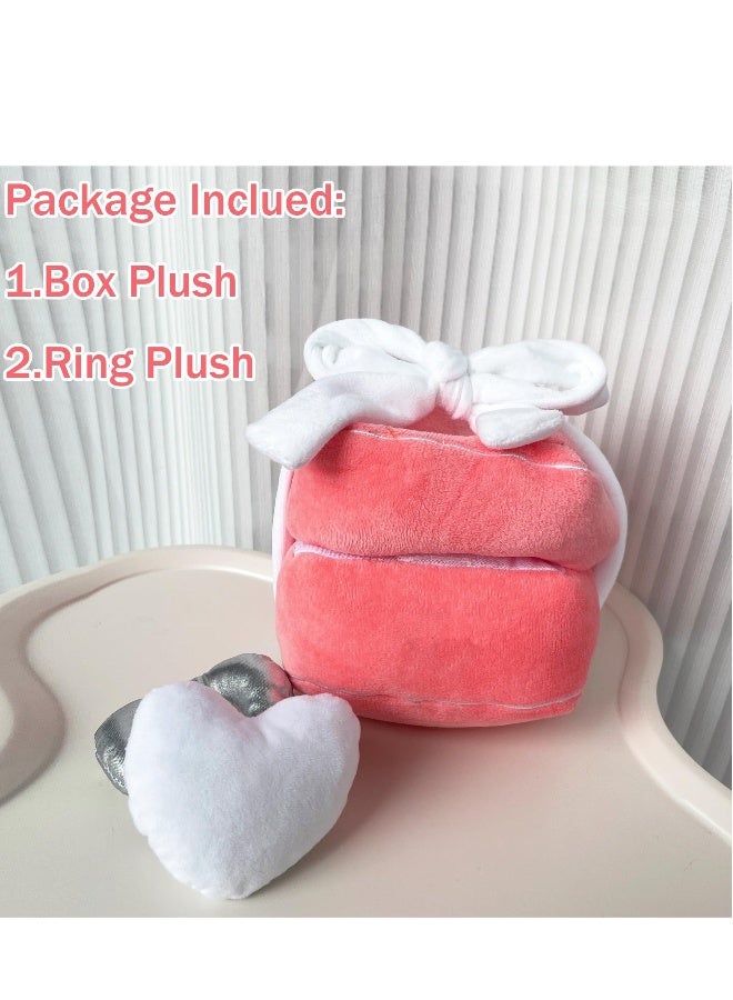 Plush Ring Box Toy Funny Gifts Couples Ideas Hide Surprise Oversized Ring Sets Plush Couple Ring Surprise Gift Machine Washable Love Ring Case Pink  - Image 3