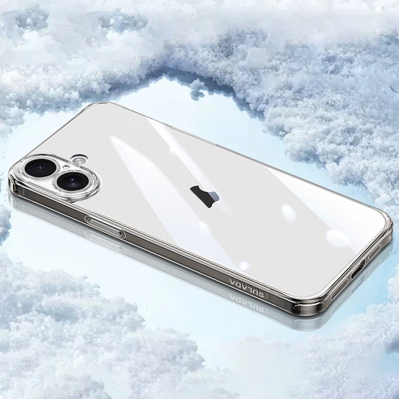 HuHa Protective Cover For iPhone 16 SULADA TPU Frame Tempered Glass Transparent Phone Case(Black) - Image 1
