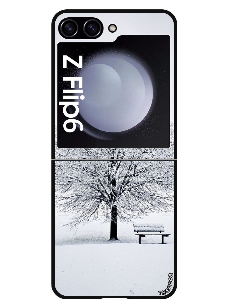 Theodor Protective Case Anti Scratch Shock Proof Bumper Cover For Samsung Galaxy Z Flip 6 bench_snow_winter - Image 1