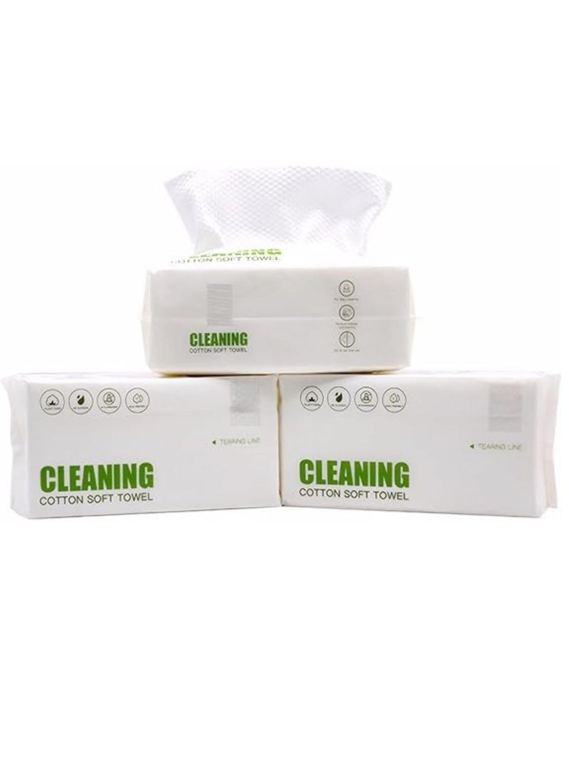 SKY-TOUCH Disposable Cotton Thickened Clean face towel, Women Soft Face Cloths for Washing, Face Towel Lint Free for Cleansing, Skincare and Makeup Remover, Dry Wipes, (1 Pack/60Count)  - Image 1