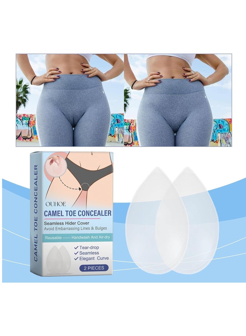 OUHOE Camel Toe Concealers, 2 Pack Reusable Silicone Female Intimate Patches, Women's Body Care Patches, Seamless Camel Toe Hider for Leggings and Swimwear, Moisturizing Body Intimate Patches - Image 2