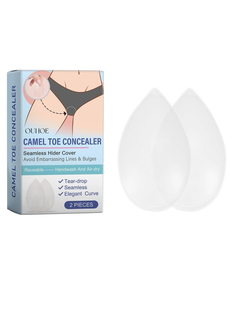OUHOE Camel Toe Concealers, 2 Pack Reusable Silicone Female Intimate Patches, Women's Body Care Patches, Seamless Camel Toe Hider for Leggings and Swimwear, Moisturizing Body Intimate Patches - Image 1