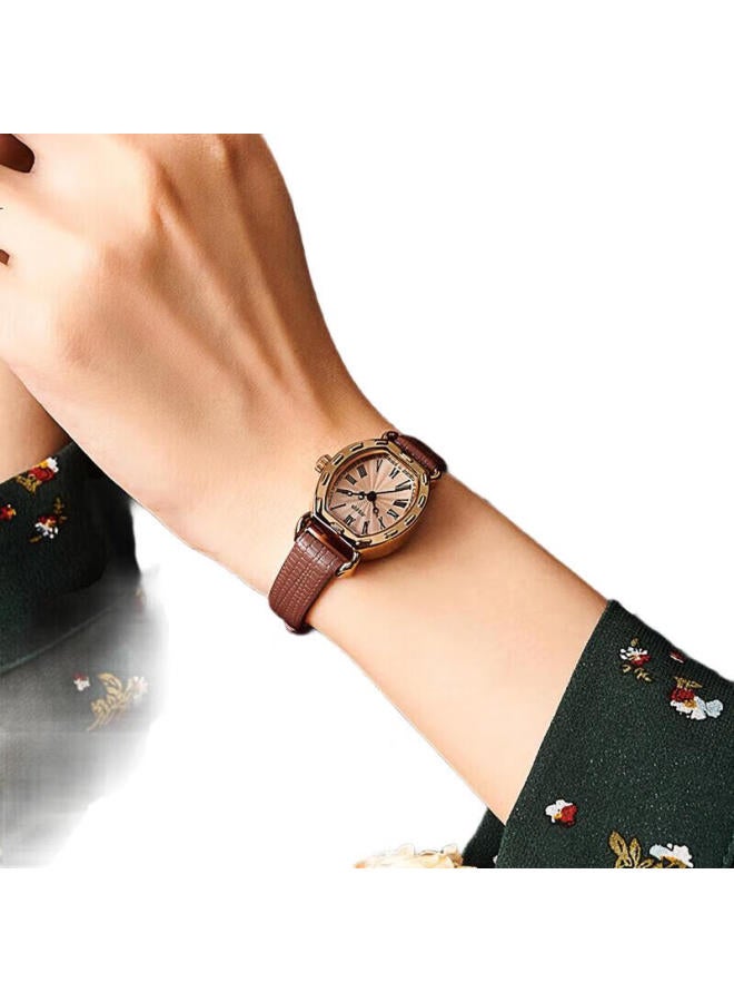 Julius Women'S Watch Small Roman Numerals Fashion Barrel-Shaped Student Ladies Watch Coffee Color Ja-544E - Image 3