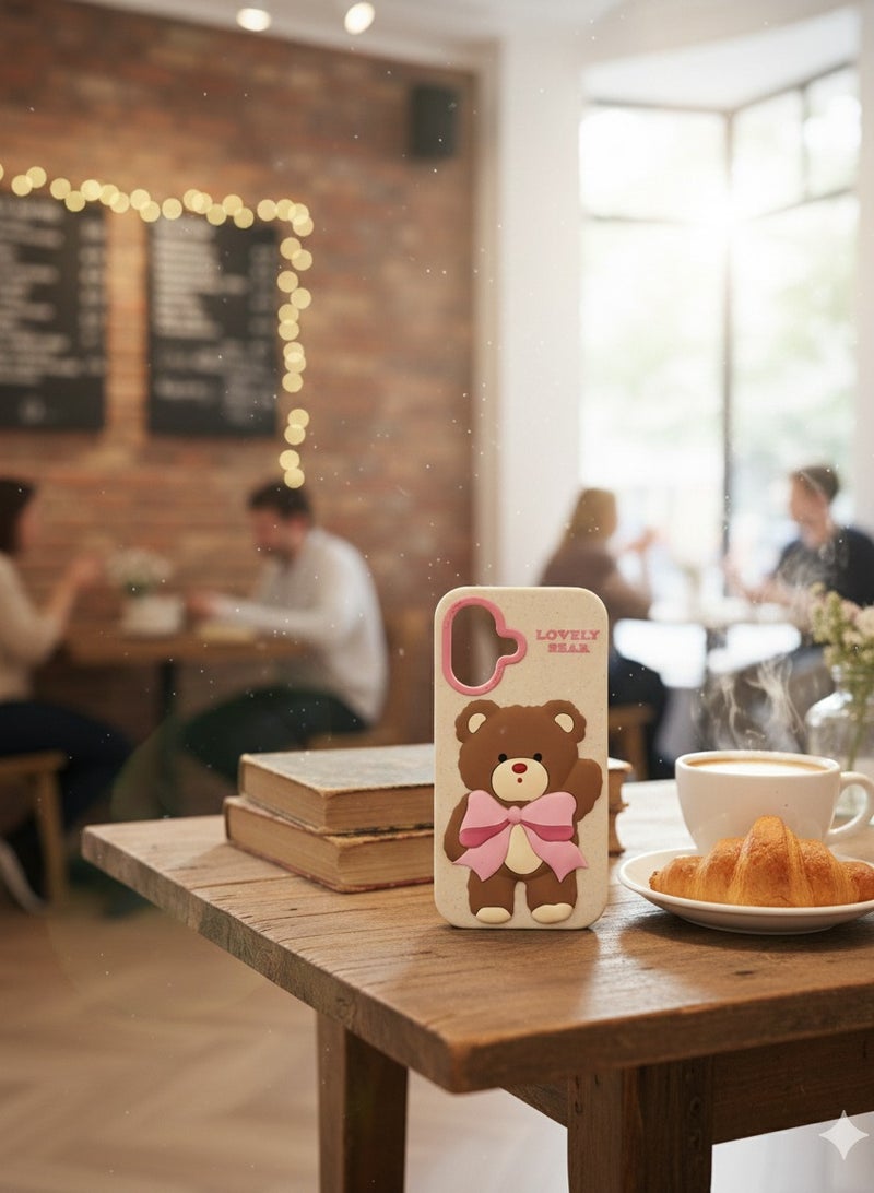 Bear Ultra-Slim Minimalist lovely  Bear Phone Case – Shockproof Protection & Non-Slip Grip for Iphone 16 - Image 2