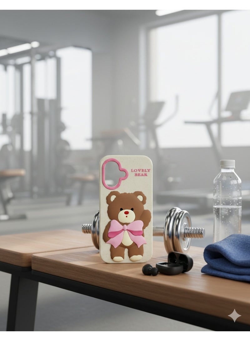 Bear Ultra-Slim Minimalist lovely  Bear Phone Case – Shockproof Protection & Non-Slip Grip for Iphone 16 - Image 5