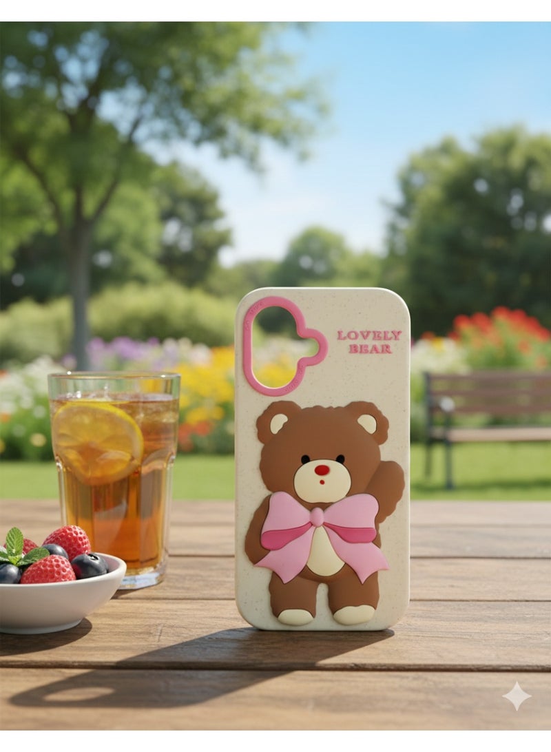 Bear Ultra-Slim Minimalist lovely  Bear Phone Case – Shockproof Protection & Non-Slip Grip for Iphone 16 - Image 3