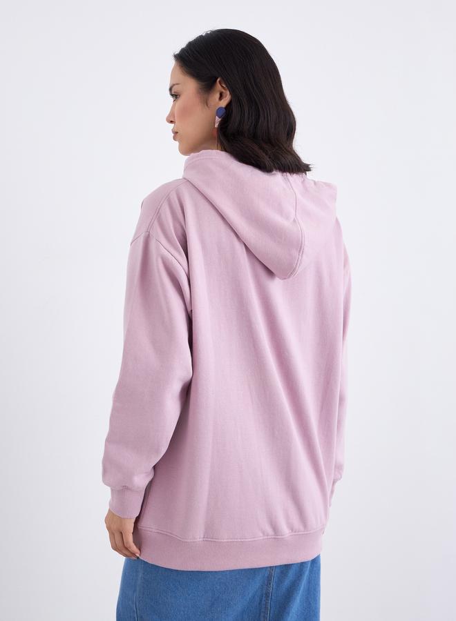 ستايلي هودي طويل بطبعة جرافيك - Image 5