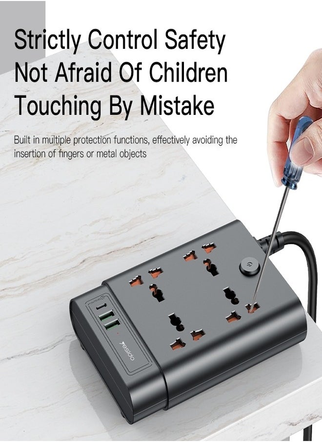 Yesido - MC11 2 Meter Long Multi Port Home Using Pull Up Max 2650W Power Track Power Socket - Image 1