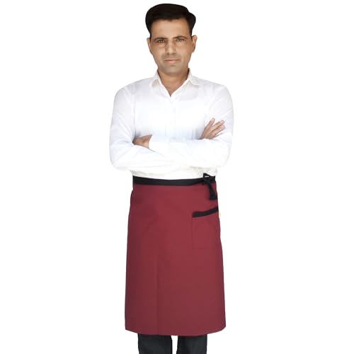 Switchon Polyester Waist Multipurpose Free Size unisex Apron - Proudly Made in India (Maroon_Black) - Image 2