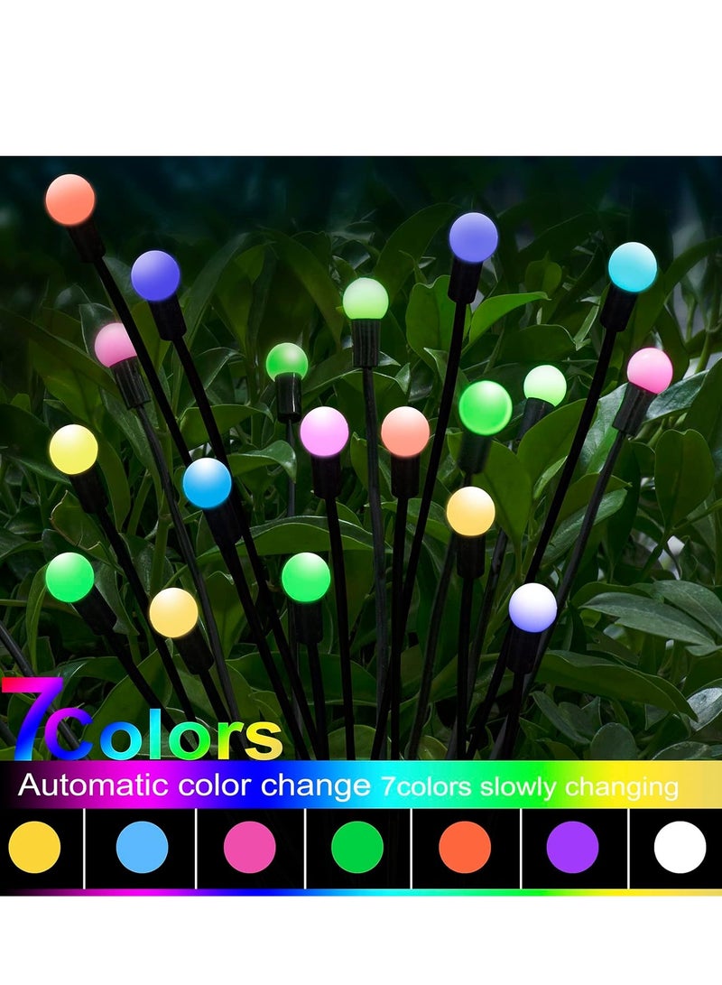 مجموعة من 2 مصباح حديقة يعمل بالطاقة الشمسية للاستخدام الخارجي، 8 مصابيح LED متأرجحة تعمل بالطاقة الشمسية، تتأرجح مع الرياح، مصابيح خارجية مقاومة للماء تعمل بالطاقة الشمسية لتزيين الفناء والممر (ملون) - Image 3