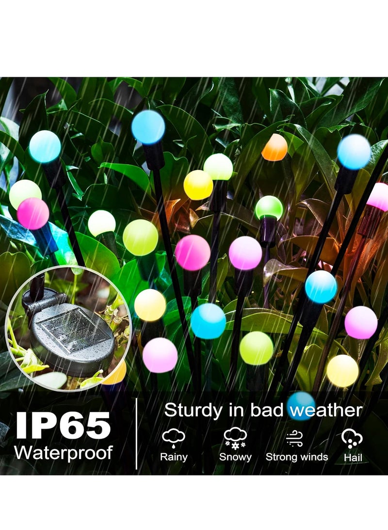 مجموعة من 2 مصباح حديقة يعمل بالطاقة الشمسية للاستخدام الخارجي، 8 مصابيح LED متأرجحة تعمل بالطاقة الشمسية، تتأرجح مع الرياح، مصابيح خارجية مقاومة للماء تعمل بالطاقة الشمسية لتزيين الفناء والممر (ملون) - Image 4