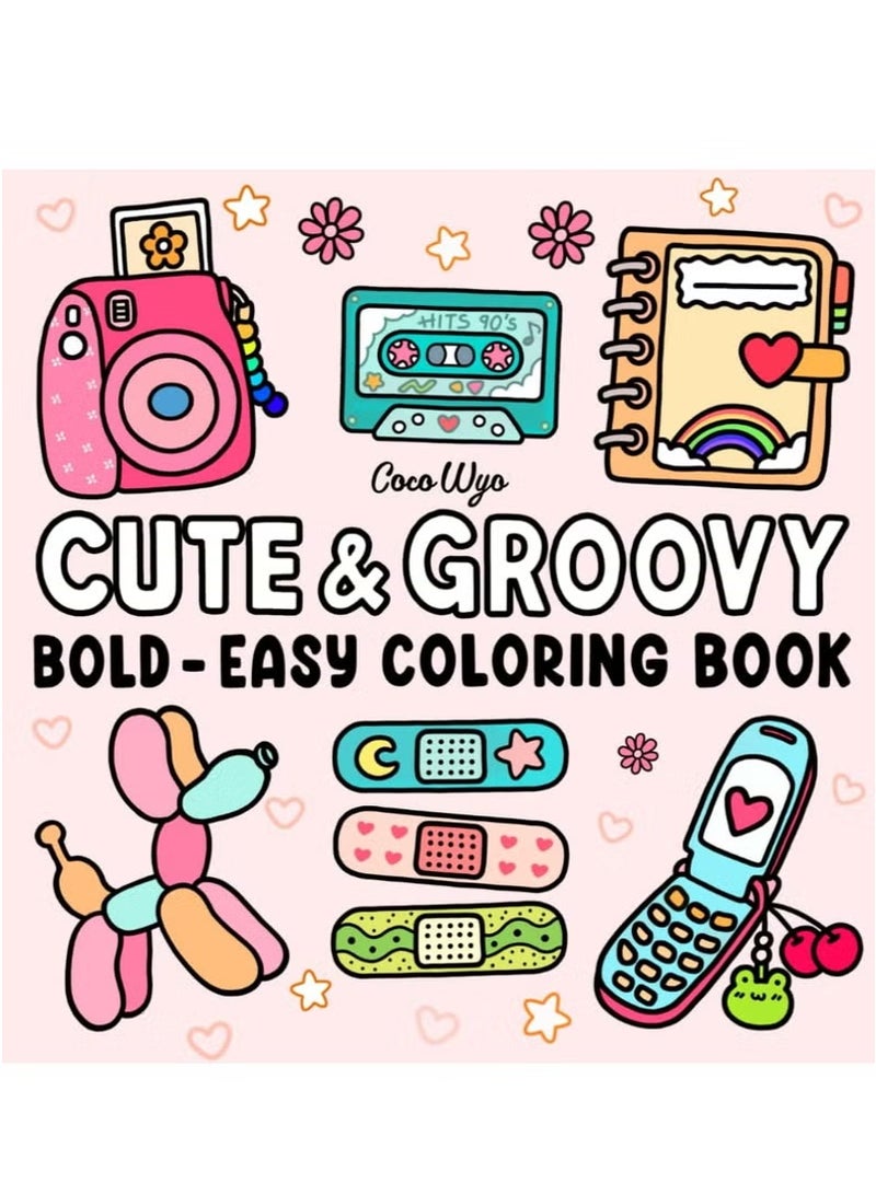 DayWins Cute u0026 Groovy: Coloring Book for Adults and Kids, Bold and Easy, Simple and Big Designs for Relaxation Featuring Lovely Things (Bold u0026 Easy Coloring) - Image 1