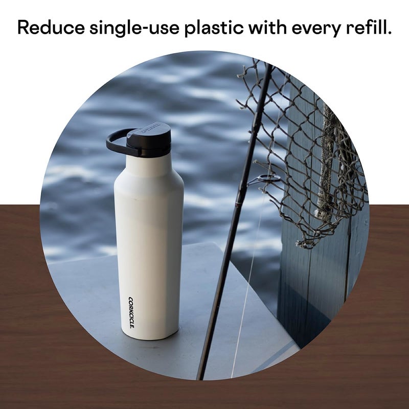 Corkcicle Sport Canteen Insulated Tumbler  Walnut Wood  20 oz - Reusable Water Bottle Keeps Beverages Cold for 25 Hours & Hot 12 Hours - Cupholder Friendly Tumbler with Screw-On Cap - Image 5