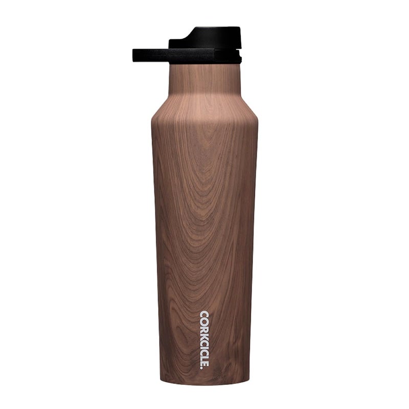 Corkcicle Sport Canteen Insulated Tumbler  Walnut Wood  20 oz - Reusable Water Bottle Keeps Beverages Cold for 25 Hours & Hot 12 Hours - Cupholder Friendly Tumbler with Screw-On Cap - Image 1