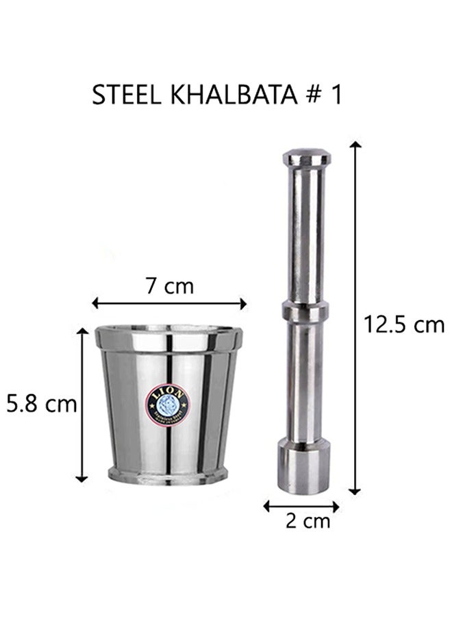Lion Premium Stainless Steel Mortar & Pestle (Khalbatta) – 7 cm Diameter Mortar with 12.5 cm Pestle, Rust-Proof & Chemical-Free, Heavy-Duty Design for Effortless Herb and Spice Crushing, Durable and Long-Lasting Kitchen Essential - Image 5