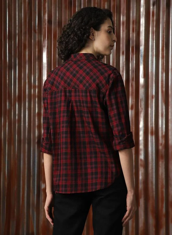 HIGH STAR Checked Regular Fit Spread Collar Shirts