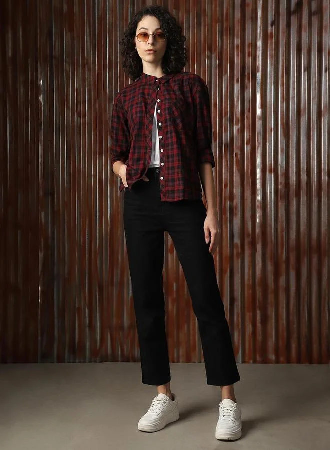 HIGH STAR Checked Regular Fit Spread Collar Shirts