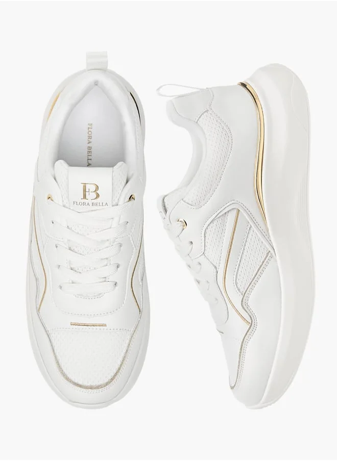 فلورا بيلا من شو إكسبرس Womens Panelled Ankle Sneakers With Lace-Up Closure