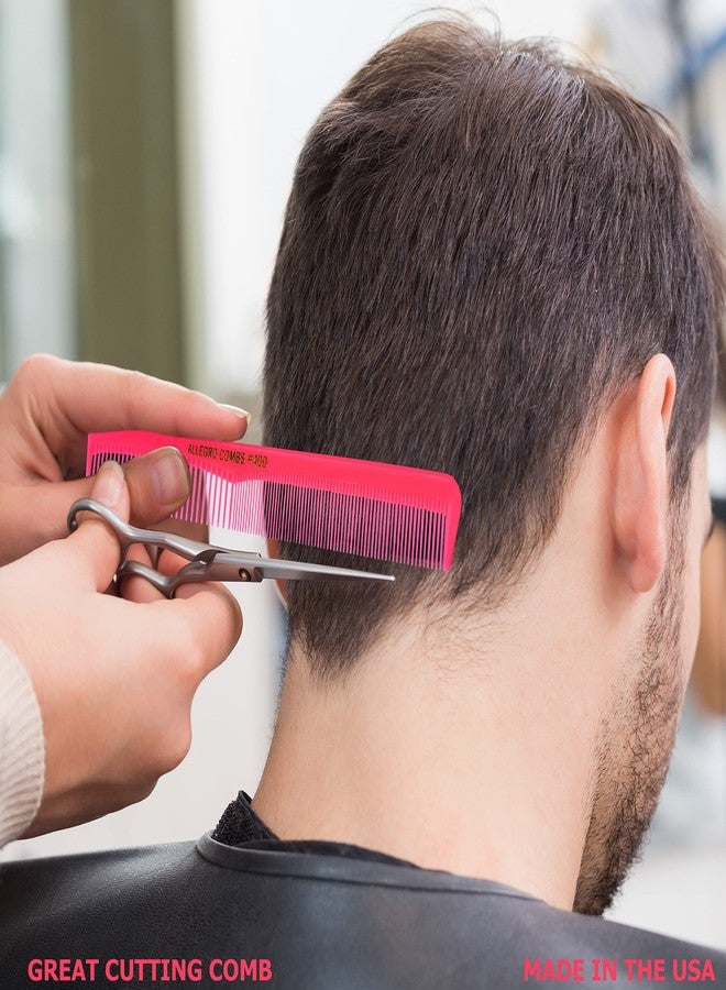 Allegro Combs Allegro 400 Barber & Cutting Combs - All Purpose 12 Pk. (Neon Pink) - Image 3