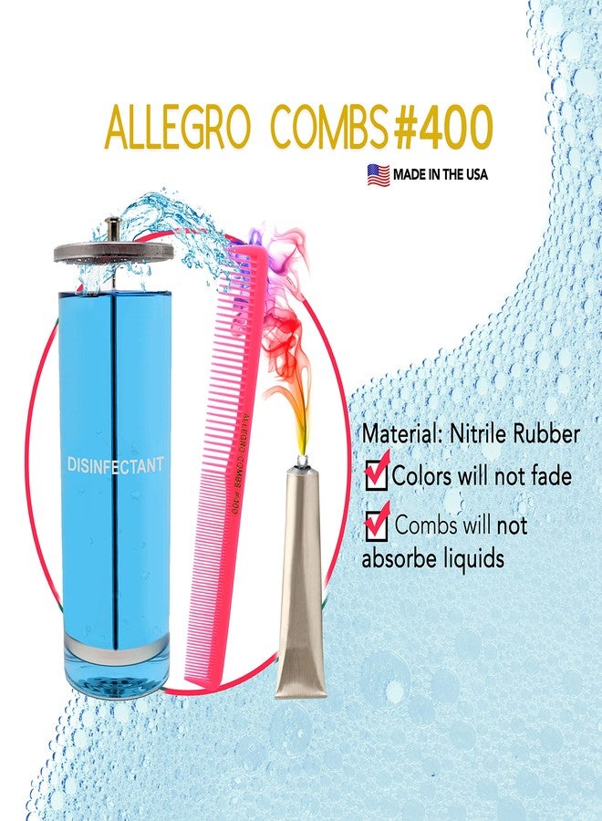 Allegro Combs Allegro 400 Barber & Cutting Combs - All Purpose 12 Pk. (Neon Pink) - Image 4
