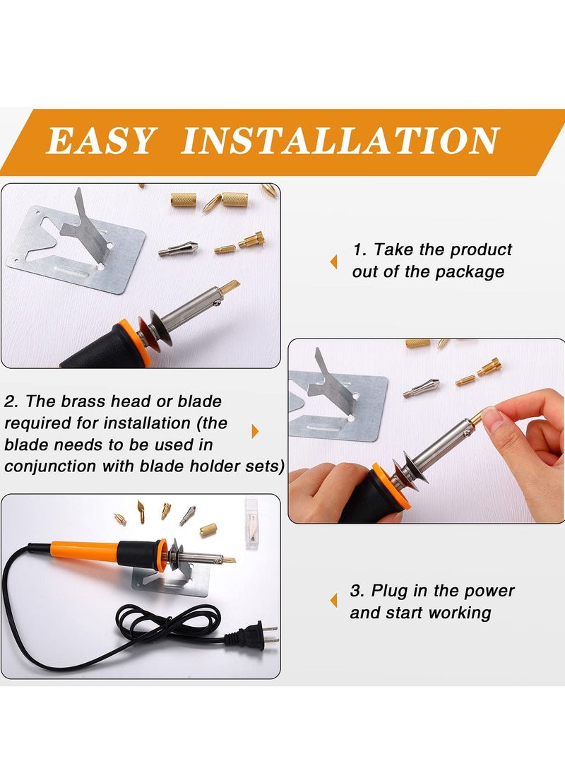 Excefore 30 Pcs Electric Hot Knife Cutter Tools Multipurpose Stencil Wood Burning Tool for Cutting Carving Soft Thin Foam Cloth - Image 5