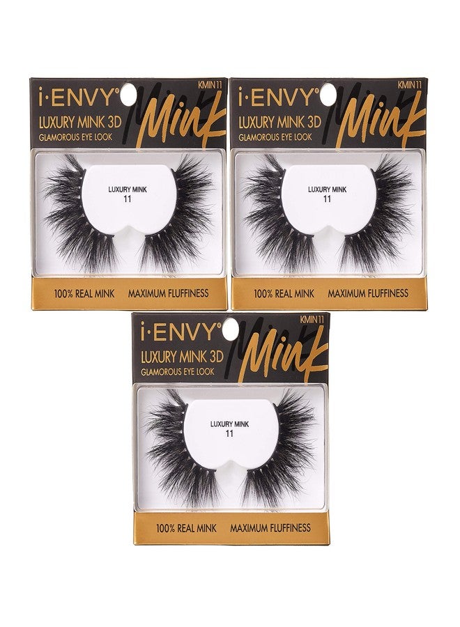 أي إنفي مجموعة i-ENVY الفاخرة من رموش المنك الصناعية، رموش منك حقيقية 100%، رموش جذابة لإطلالة عيون ساحرة، كثافة فائقة، زاوية ثلاثية الأبعاد متعددة الانحناءات (عبوة من 3 قطع) - Image 1