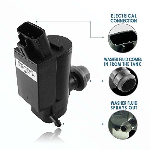 Mean Mug Auto 201525-232316A Windshield Washer Pump (Front & Rear) w/Grommet - Washer Motor Compatible with Toyota Lexus Scion - Replaces OEM #: 85330-20470, 85330-12280, 85330-44010 - Image 2