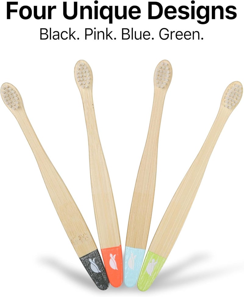 Ultra-Soft Bamboo Toothbrushes for Babies - 4 Pack with Plant-Based Bristles - Image 3