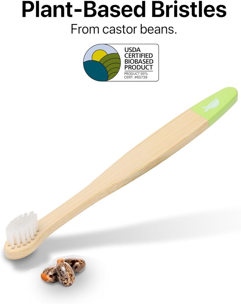 Ultra-Soft Bamboo Toothbrushes for Babies - 4 Pack with Plant-Based Bristles - Image 2