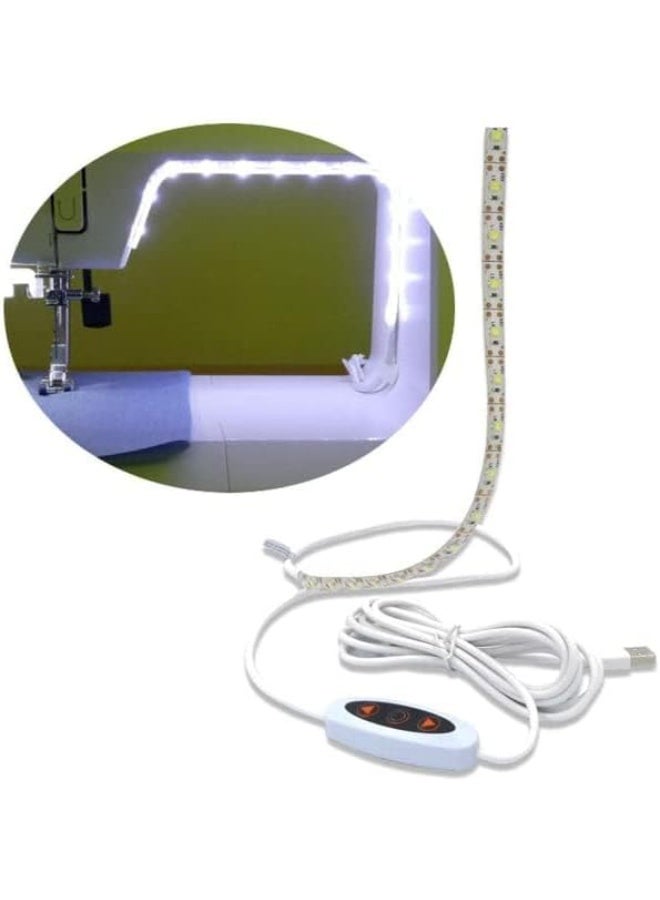 Madam Sew شريط إضاءة LED لماكينة الخياطة من مادام سو - أضواء LED مرنة مع ديمر، خلفية لاصقة ومشابك - شريط إضاءة لاصق فائق السطوع لماكينة الخياطة للخياطة والحرف اليدوية - Image 1