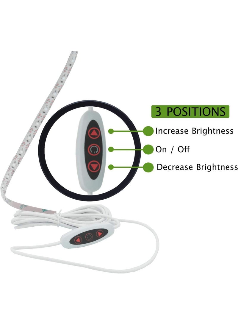 Madam Sew شريط إضاءة LED لماكينة الخياطة من مادام سو - أضواء LED مرنة مع ديمر، خلفية لاصقة ومشابك - شريط إضاءة لاصق فائق السطوع لماكينة الخياطة للخياطة والحرف اليدوية - Image 2