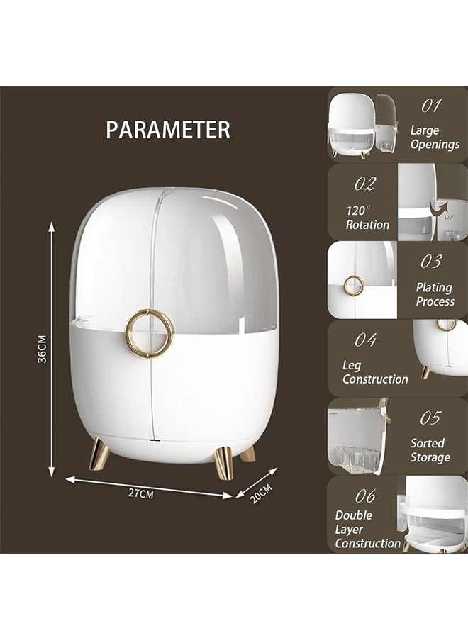JCB CHIC Makeup Organizer, Cosmetics Organizer Display Case with Drawer and Lid Waterproof and Dustproof , Large Capacity SkinCare Organizers for Bathroom Countertop,Bedroom Vanity Desk - Image 2