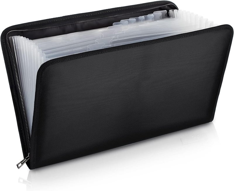 ENGPOW Legal Size Expanding File Folder Important Document Organizer Fireproof Document Bag with 13 Pockets,Color Labels,Non-Itchy Silicone Coated Portable File Wallet Large Capacity(16" x 10.6") - Image 1