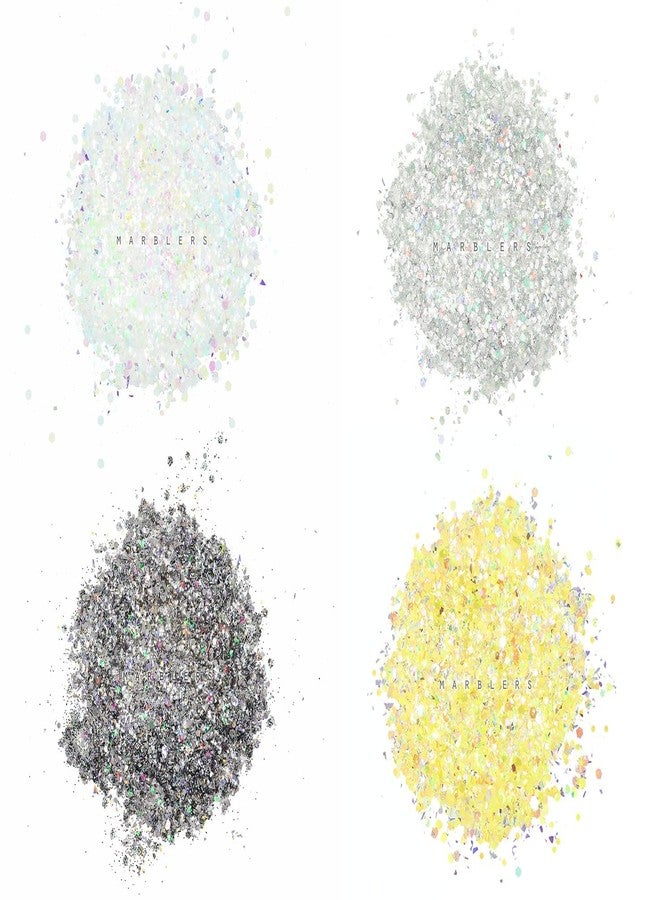 ماربلرز، بريق هولوغرافي [مجموعة ألوان مختلطة 8] 112 غرام | خشن | غير سام، نباتي، لم يُختبر على الحيوانات | للوجه، الجسم، ظلال العيون، الشعر، مكياج الحفلات | فن الأظافر، طلاء الأظافر | الراتنج، الأكواب، السلايم، الحرف اليدوية - Image 3