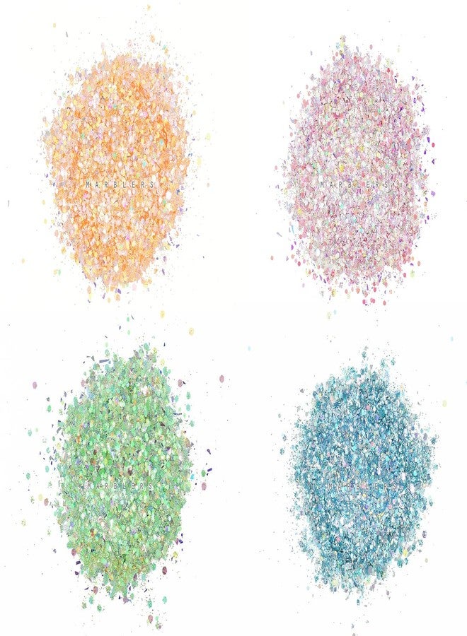 ماربلرز، بريق هولوغرافي [مجموعة ألوان مختلطة 8] 112 غرام | خشن | غير سام، نباتي، لم يُختبر على الحيوانات | للوجه، الجسم، ظلال العيون، الشعر، مكياج الحفلات | فن الأظافر، طلاء الأظافر | الراتنج، الأكواب، السلايم، الحرف اليدوية - Image 4