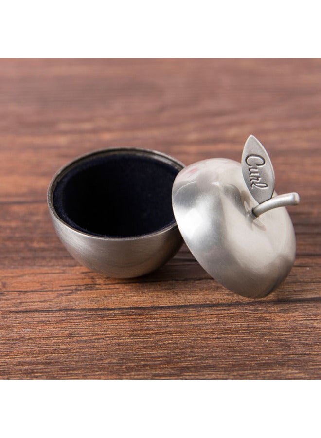 Metal Apple Milk Tooth Box Fetal Hair Box Creative European Milk Tooth Fetal Hair Collection Storage Storage Box  Cross-border-Color:Ancient Tin Color  - Image 3