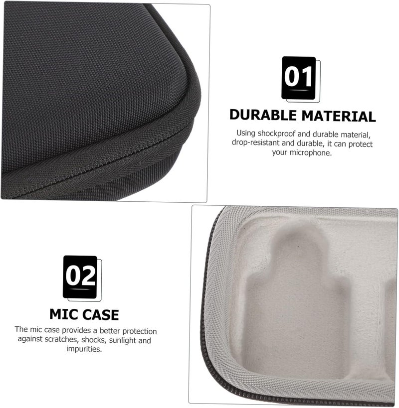 DOITOOL Microphone Case Bag Shockproof Mic Protective Container Compatible Go Ii Lightweight Easy to Carry Zip Closure for Safe Storage - Image 3
