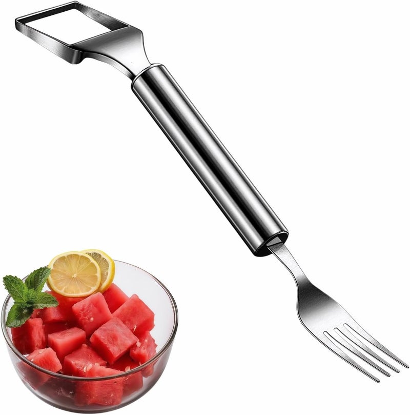 BUBBLE-FLY 2-in-1 Stainless Steel Watermelon Slicer & Fork | Easy Cut, Serve, Enjoy | Kitchen & Camping Must-Have Tool for Fruit Salad, Parties, BBQ | Dishwasher Safe & Rust-Proof - Image 1