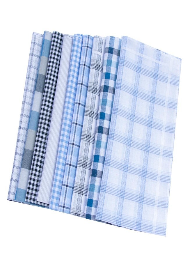 CoCoUSM Assorted Pack of Mens Classic Striped Border Cotton Handkerchiefs Plaid 6PCS - Image 2