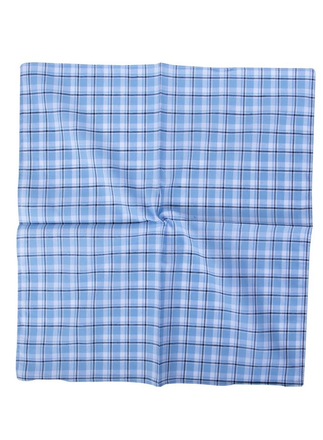 CoCoUSM Assorted Pack of Mens Classic Striped Border Cotton Handkerchiefs Plaid 6PCS - Image 5
