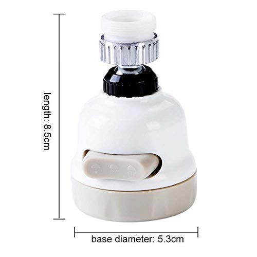 QUALIZA 360 Degree Rotating WaterSaving Sprinkler Faucet Aerator 3Gear Adjustable Head Nozzle SplashProof Filter Extender Sprayer - Image 2