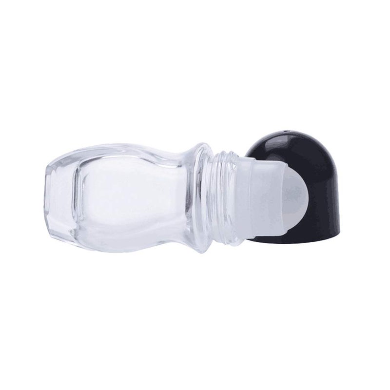 Natuworld 2Pcs 50ml/1.69oz Clear Refillable Glass Roll-On Deodorant Bottles Empty Essential Oils Roller Bottles Containers With Plastic Roller Ball and Black Cap For Deodorant Lip Oil Massage Oil Aromatherapy - Image 3