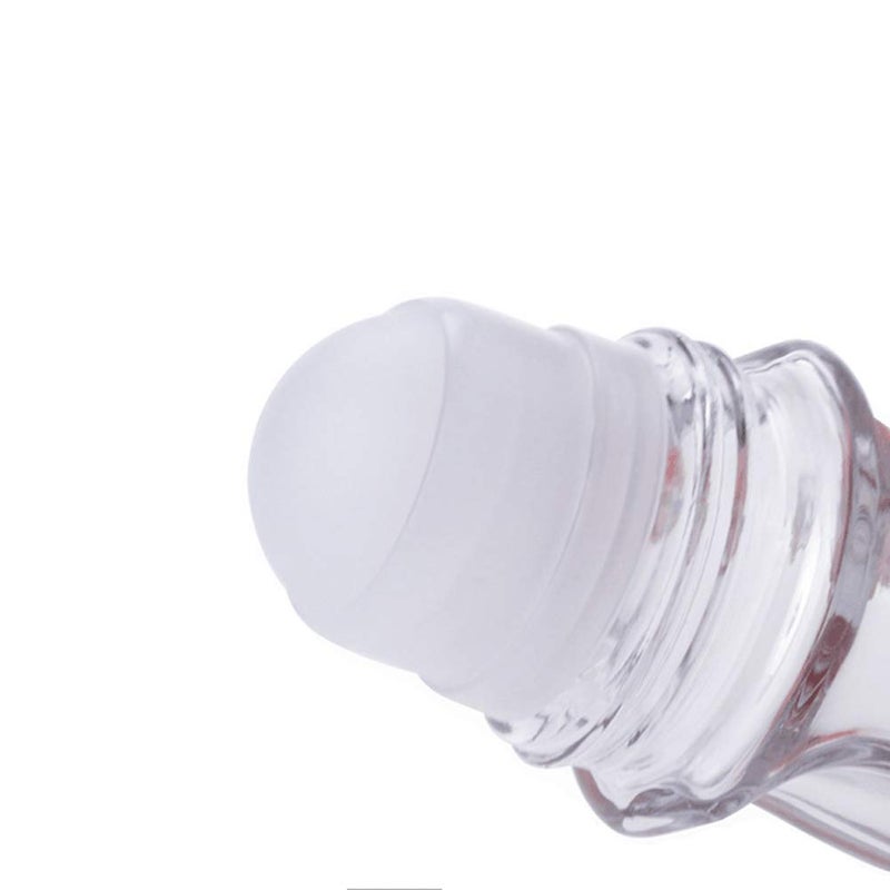 Natuworld 2Pcs 50ml/1.69oz Clear Refillable Glass Roll-On Deodorant Bottles Empty Essential Oils Roller Bottles Containers With Plastic Roller Ball and Black Cap For Deodorant Lip Oil Massage Oil Aromatherapy - Image 4