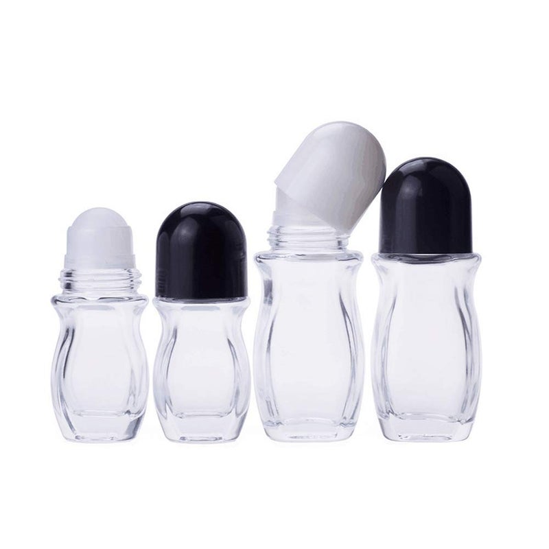Natuworld 2Pcs 50ml/1.69oz Clear Refillable Glass Roll-On Deodorant Bottles Empty Essential Oils Roller Bottles Containers With Plastic Roller Ball and Black Cap For Deodorant Lip Oil Massage Oil Aromatherapy - Image 5