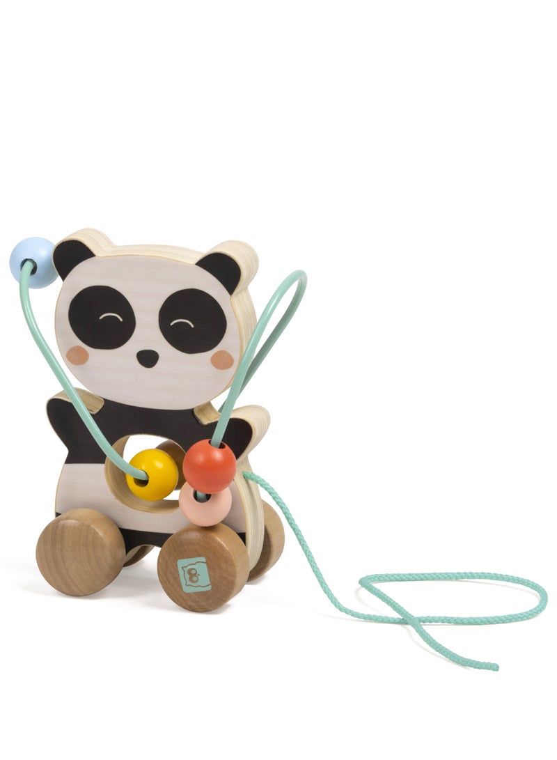 EUREKA KIDS Mini Looping Push & Pull Wooden Toy | Educational Toddler Toys| For Logiccal Thingking And Eye-Hand Coordination | Panda | For 12M+ - Image 1